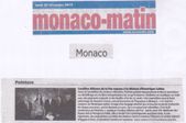 Monaco matin - "Carolina Alfonso expose à la Maison d�Amerique Latine", lundi 27 décembre 2010.